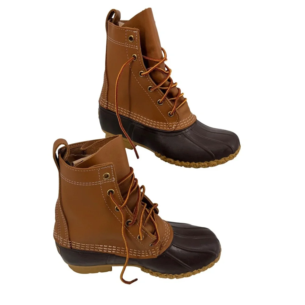 L.L. Bean Bean Boots Women 6M Tan Brown Waterproof Duck Boots USA Made Gorpcore